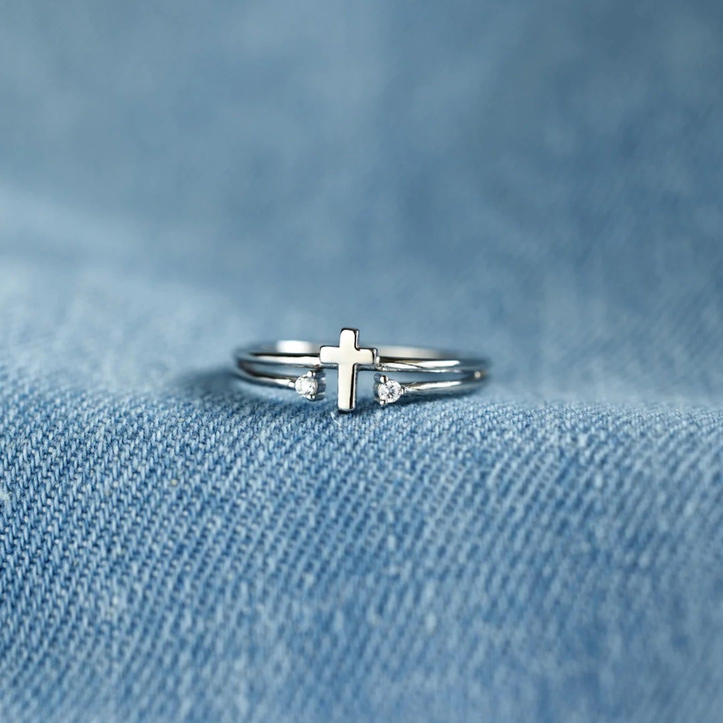 925 Sterling Silver Purity Cross Ring