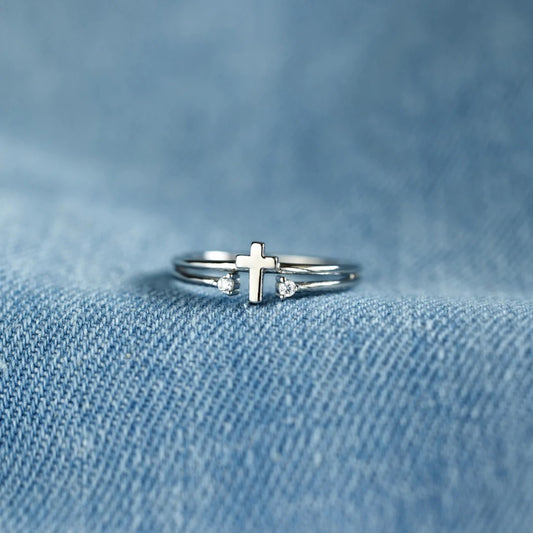 925 Sterling Silver Purity Cross Ring