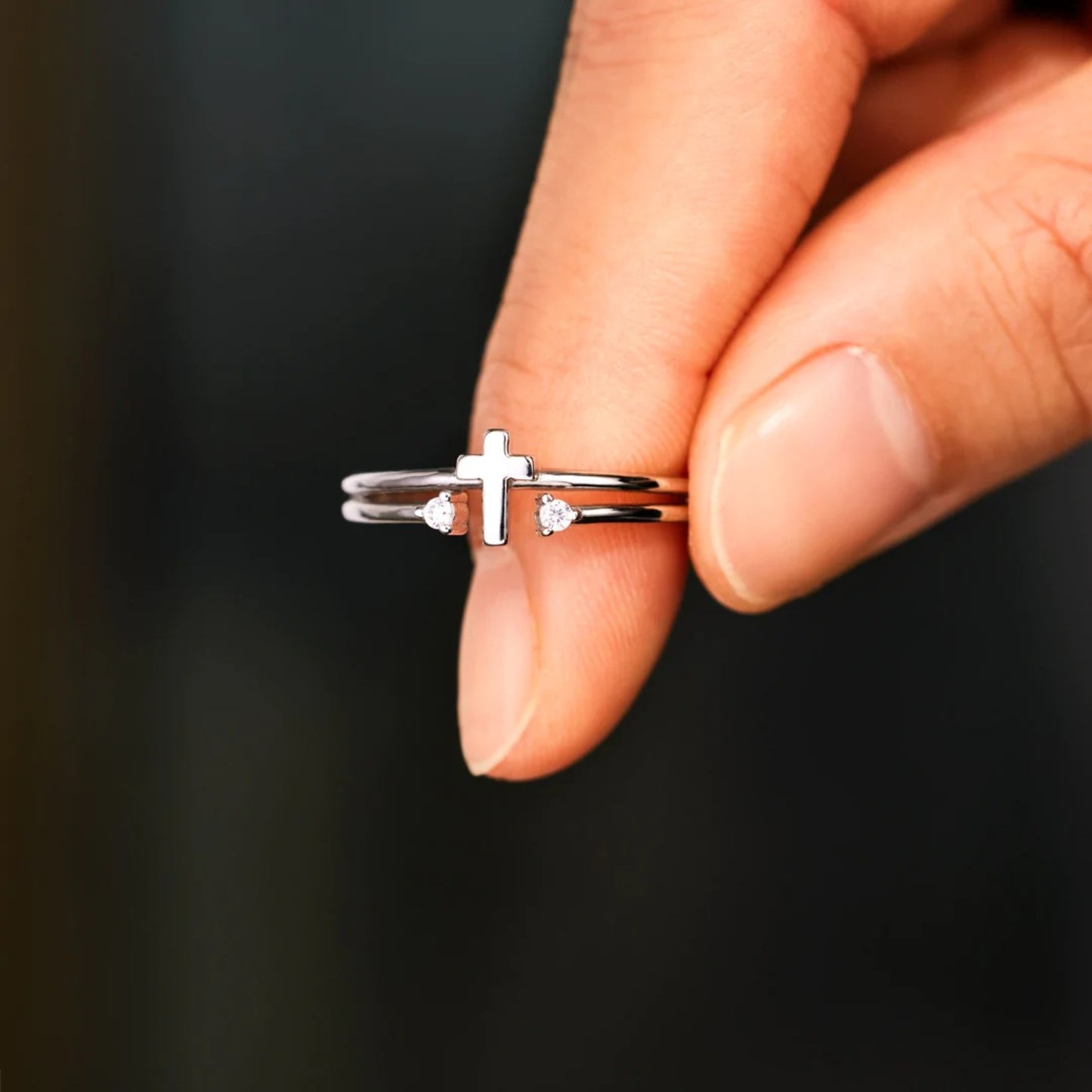 925 Sterling Silver Purity Cross Ring